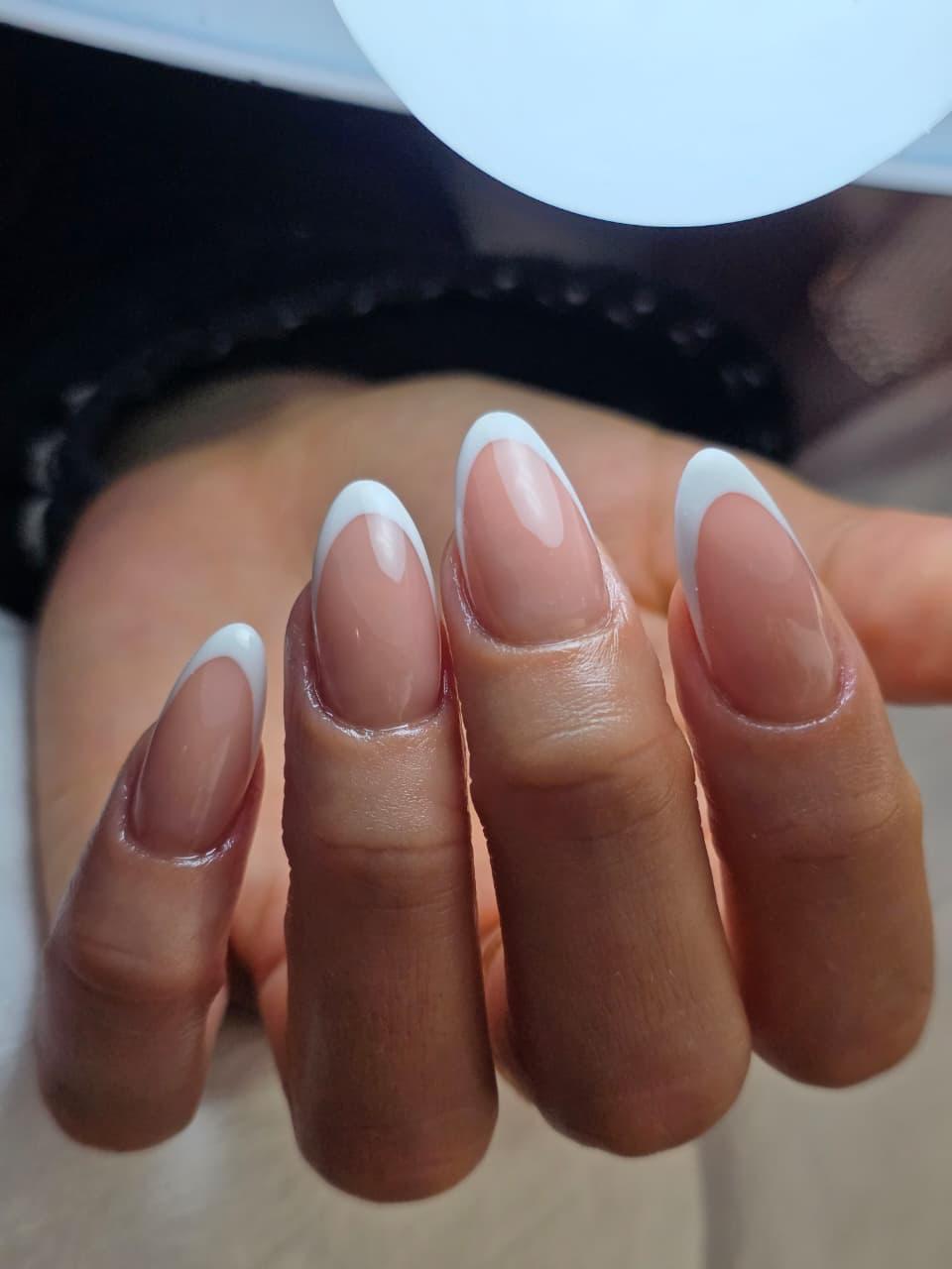 Hand-painted nail art close-up